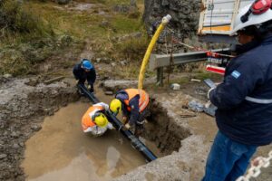Comenzó el cruce subterráneo de la ruta n° 3 para el tendido eléctrico nuevo puesto de control