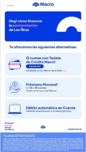 La municipalidad de Ushuaia y Banco Macro presentaron alternativas de financiación para la pavimentación de la calle de los ñires