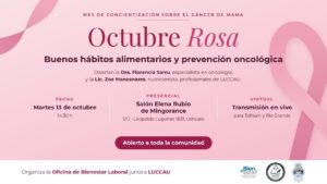 El Poder Judicial y LUCCAU invitan a una charla abierta sobre prevención oncológica